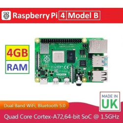 Raspberry Pi 4 Model B - 4GB RAM Quad Core Cortex-A72 64-bit SoC 1.5GHz